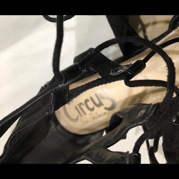 Circus by Sam Edelman Gladiator Blk Flats Sz 9 - Picture 2 of 7